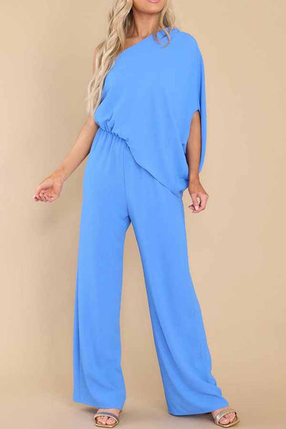 Slim Drape High Waist Jumpsuit