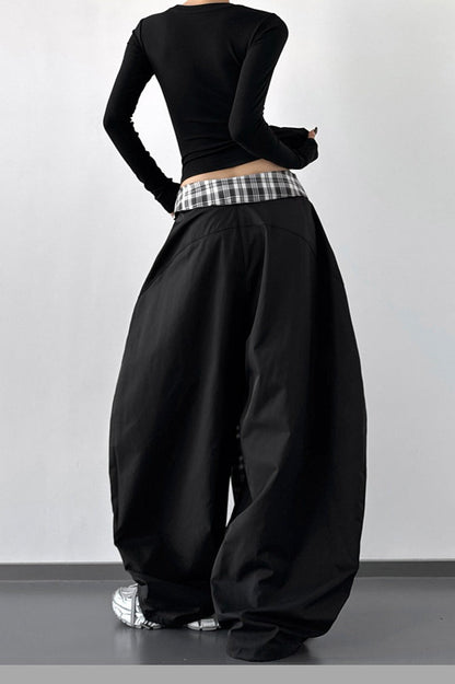 Layered Wide-leg Palazzo Pants