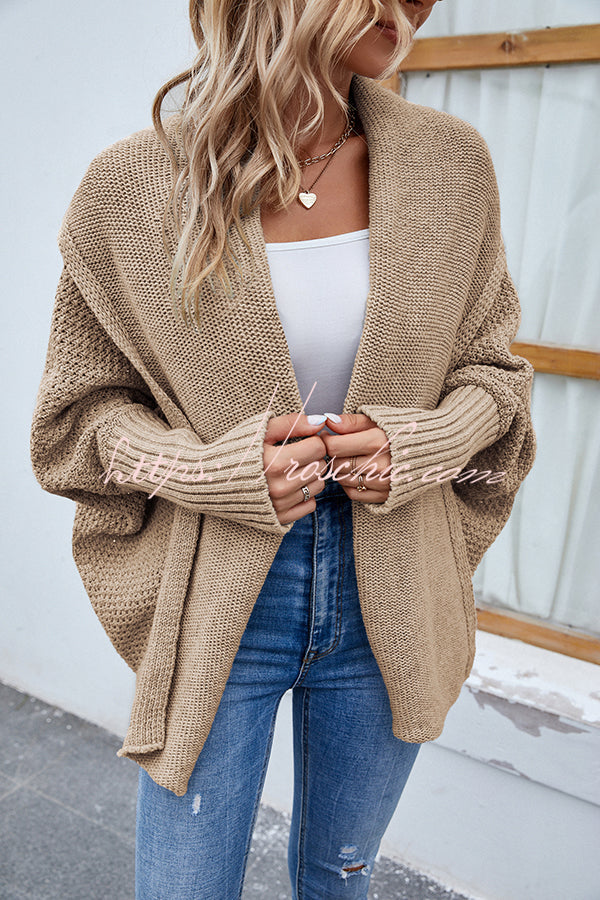 Fidovit Round Neck Dolman Sleeve Cardigan