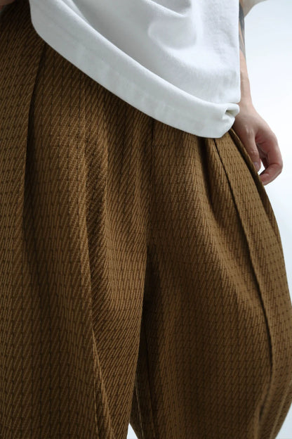 Texture-print Wide Leg Corduroy Pants