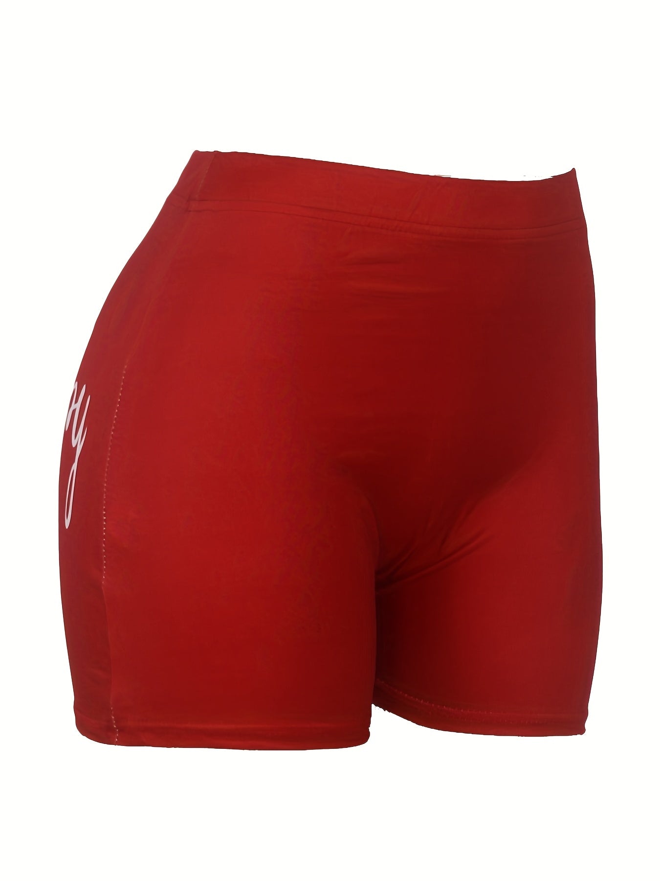 Santa Baby Print Skinny Shorts Hf2104