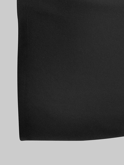 Long Sleeves Loose Hollow Color Split-joint Round-neck Mini Dresses