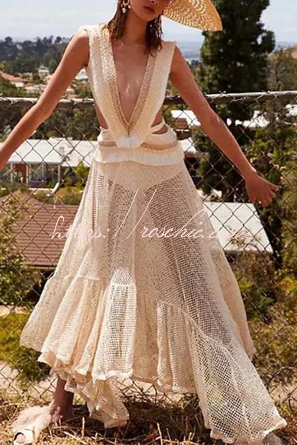 See-through Mesh Lace Resort Beach Skirt