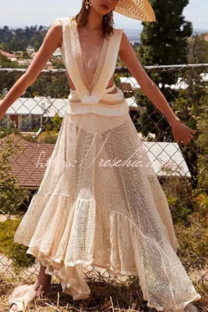 See-through Mesh Lace Resort Beach Skirt