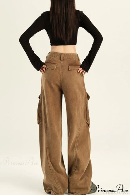 Denim Loose Wide Leg Flattering Cargo Pants