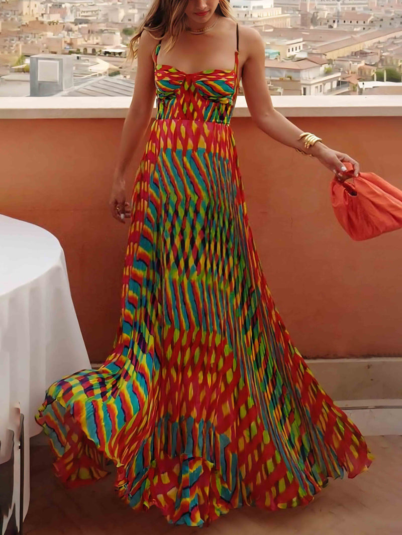 Personalized Painted Print A-line Maxi Dress