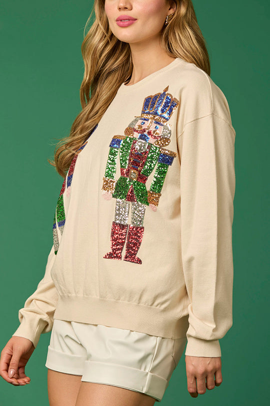 Christmas Soldier Sequined Sweatshirt