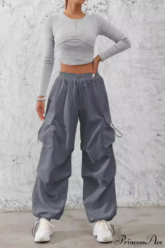 Drawstring Pocket Cargo Pants