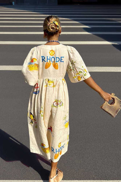 Printed Midi Dress