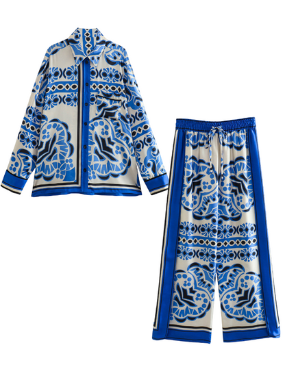 Long Sleeves Blouses and Pants Set
