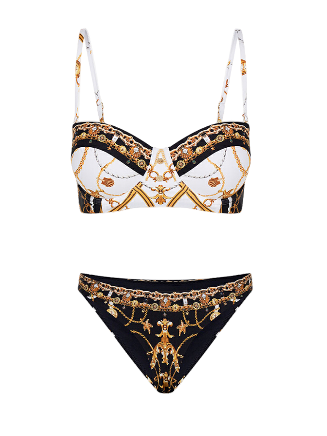 Printed One Piece and Pants Swimwear