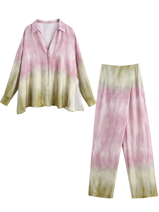 Long Sleeves Printed Shirt and Pants Sets