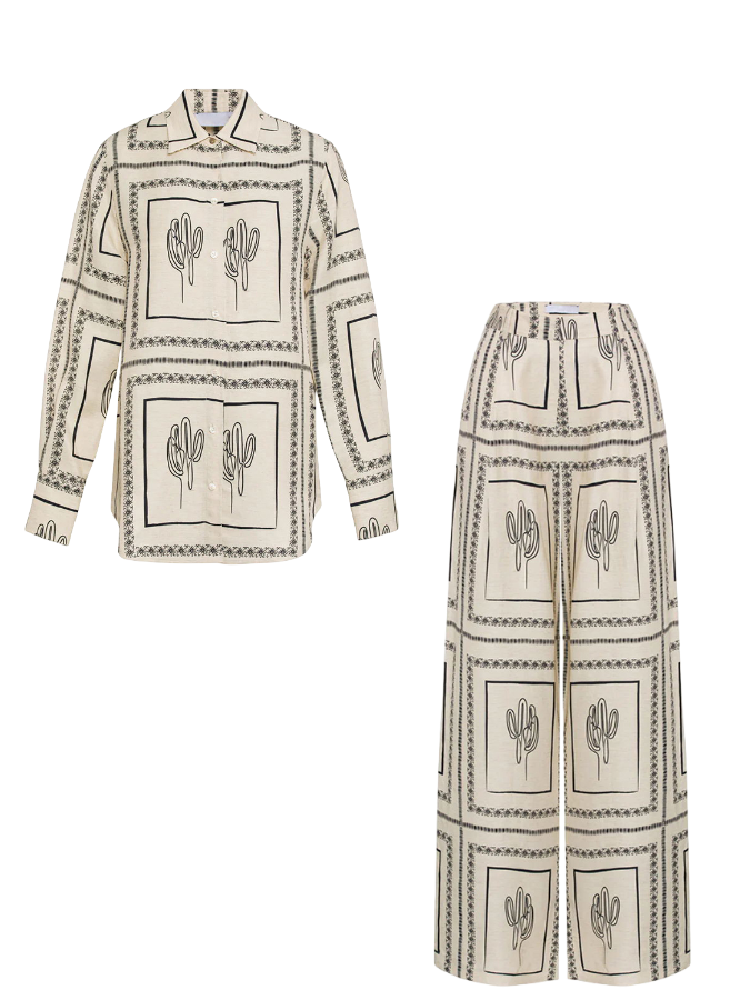 Long Sleeves Printed Shirt and Pants Sets
