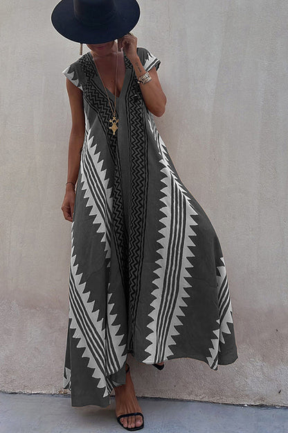 Beach Dates Print A-line Maxi Dress