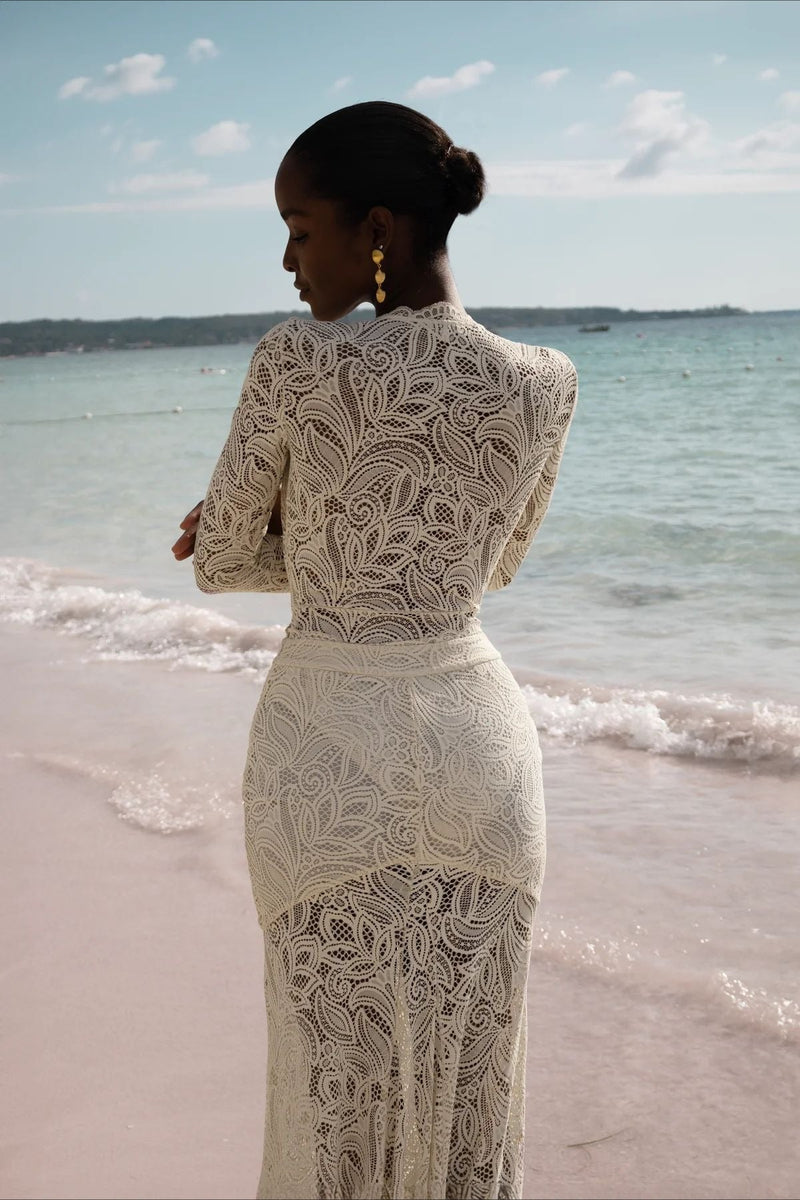 Lace Cutout Bodycon Maxi Dress