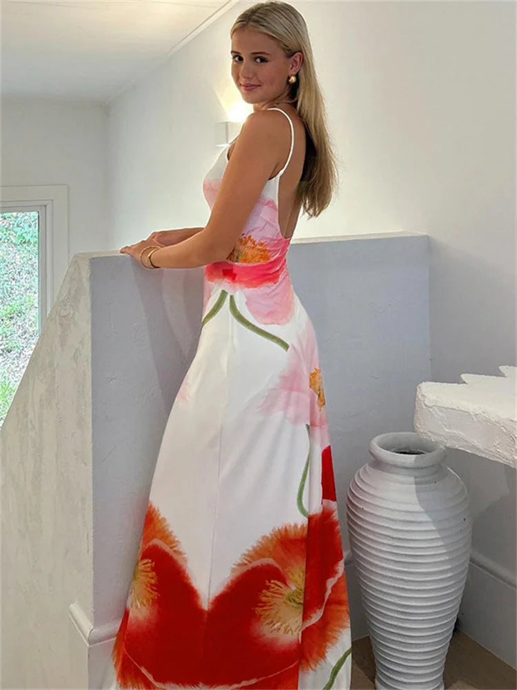 Summer Printed Halter Dress for – Beach Holiday Maxi Dress
