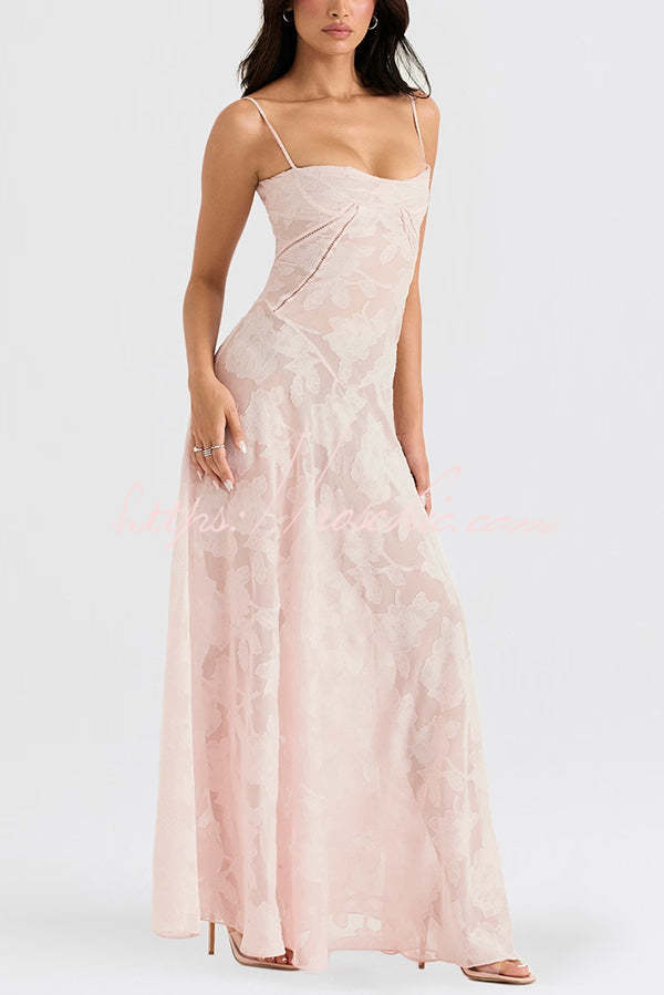 Suspenders See-through Holiday Slim Maxi Dress