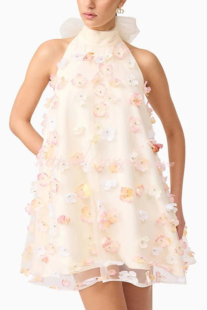 Sweet Embellished Sleeveless Mini Dress