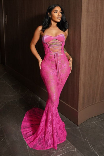 Lace-up Backless Bodycon Maxi Dress