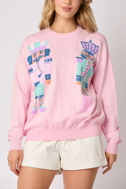 Christmas Soldier Sequined Sweatshirt