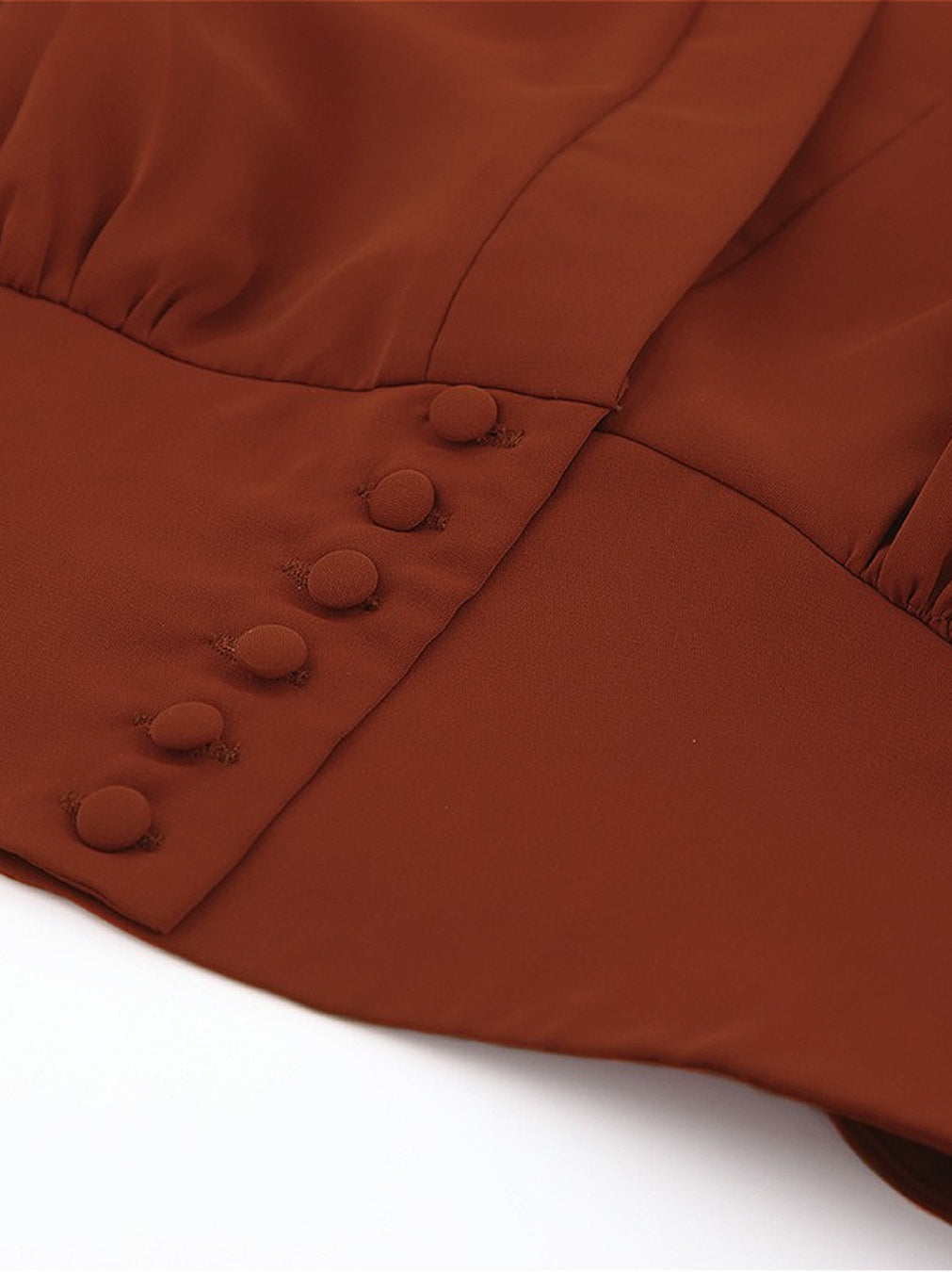 Lantern Sleeve V-neck Slim Fit Blouse