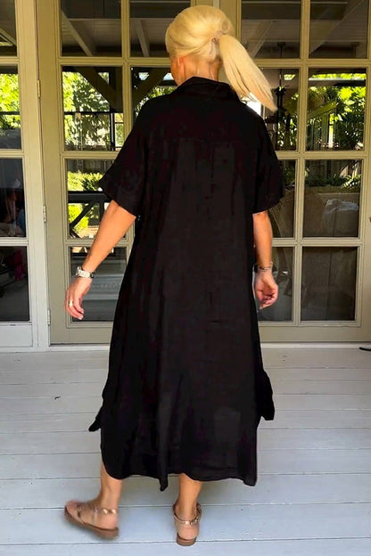 Classy Plain Half Sleeve Midi Dress