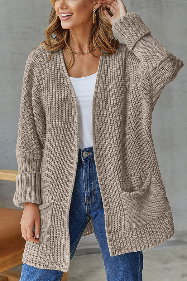 Loose Mid Length Sweater Cardigan Coat Large Size
