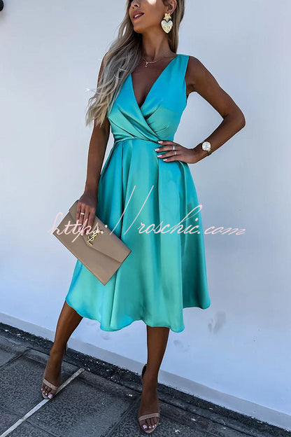 Hold You in My Memory Satin Midi Dress