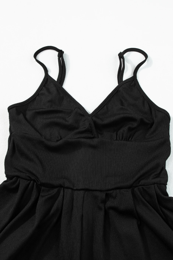 Black Cami V Neck High Waist Wide Leg Jumpsuit