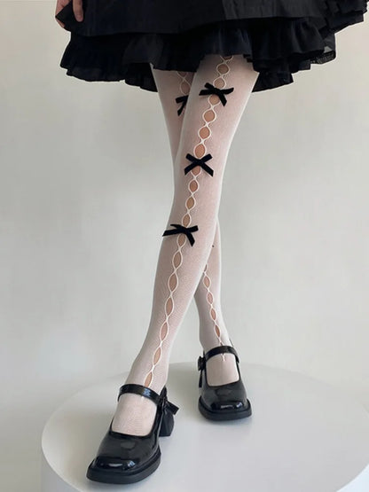 Hollow Out Bow Pantyhose Tights – Skinny Stockings for