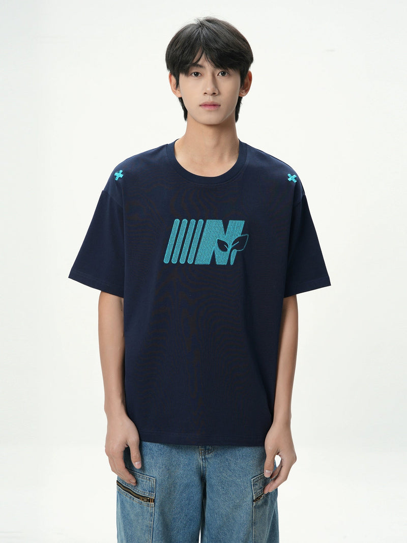 T-shirt With Stitched Logo Detail
