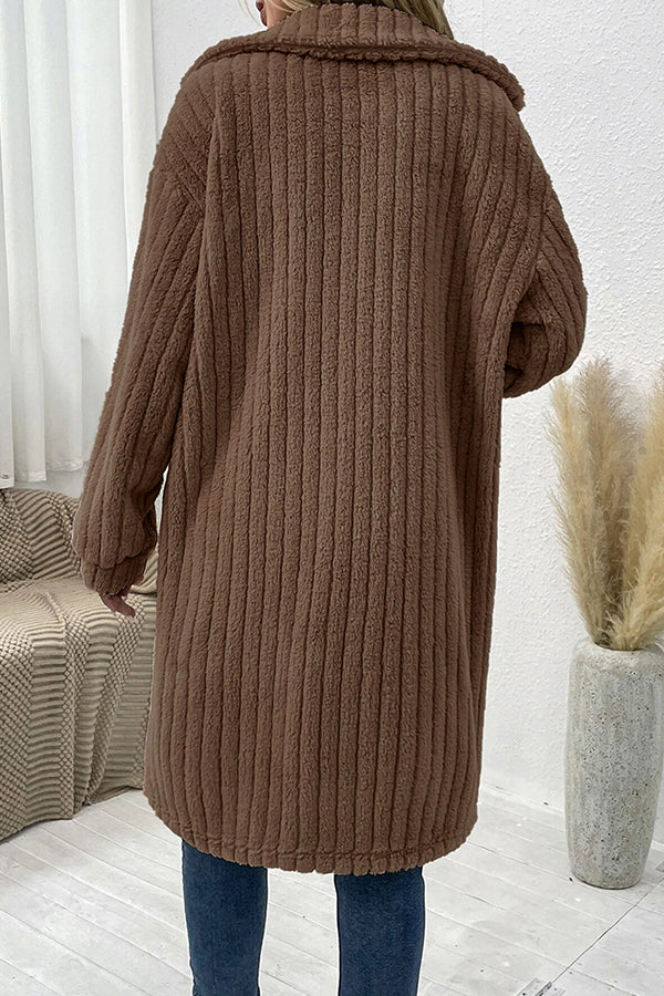 Fur Lapel Plush Top Coat