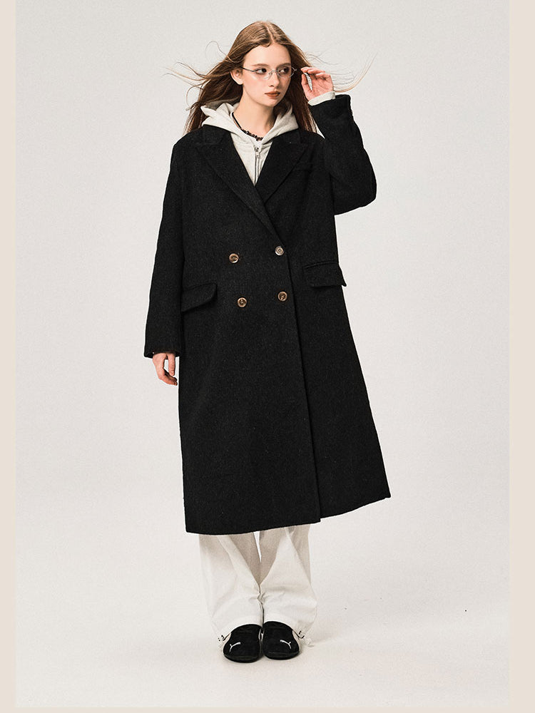 Mid-length Regular Shoulder Wool Coat