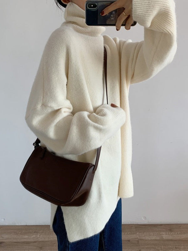 Original Red Turtle Neck Long Sleeves Sweater Qx020