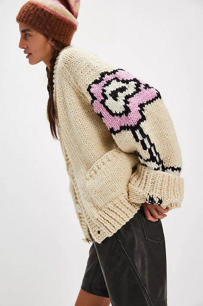 Graphic Print Cardigan