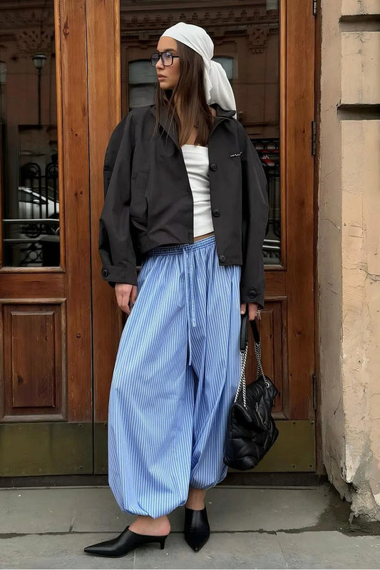 Striped Loose Fit Bloomers Pant