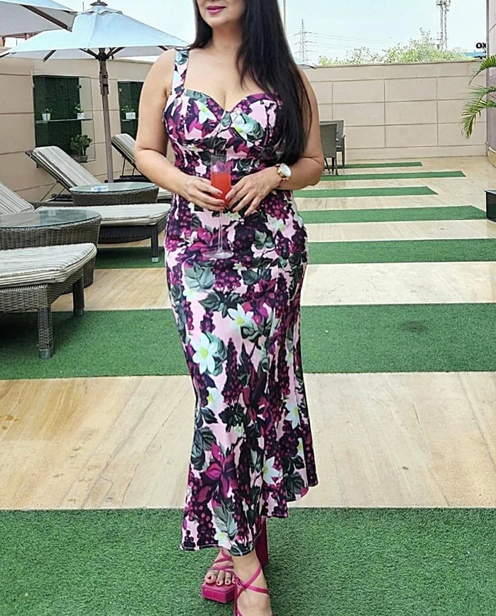 Fishtail Sleeveless Midi Dress