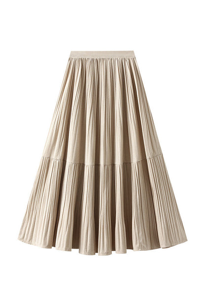 Velvet Pleated Skirt