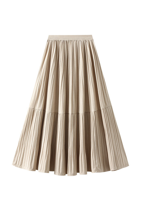 Velvet Pleated Skirt