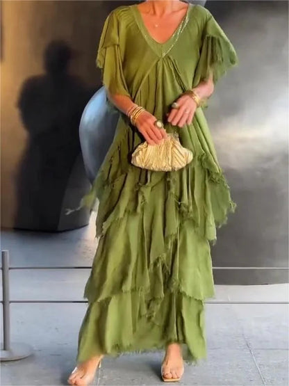Zoey - V-neck Long Dress