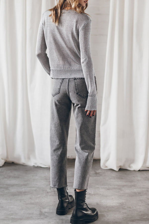 The Silver Metallic Knitted Sweater
