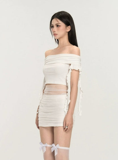 Off-shoulder Ruched Blouse