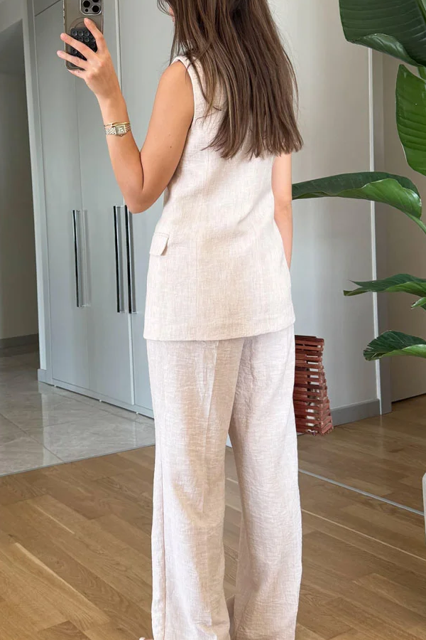Lapel Vest \u0026 Pants Two-piece Set