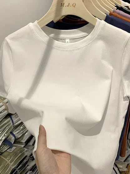 T Shirt T-shirt Woman Clothes Tops Cotton Tshirt Female Short Sleeve Spring Tee Y2k Top White