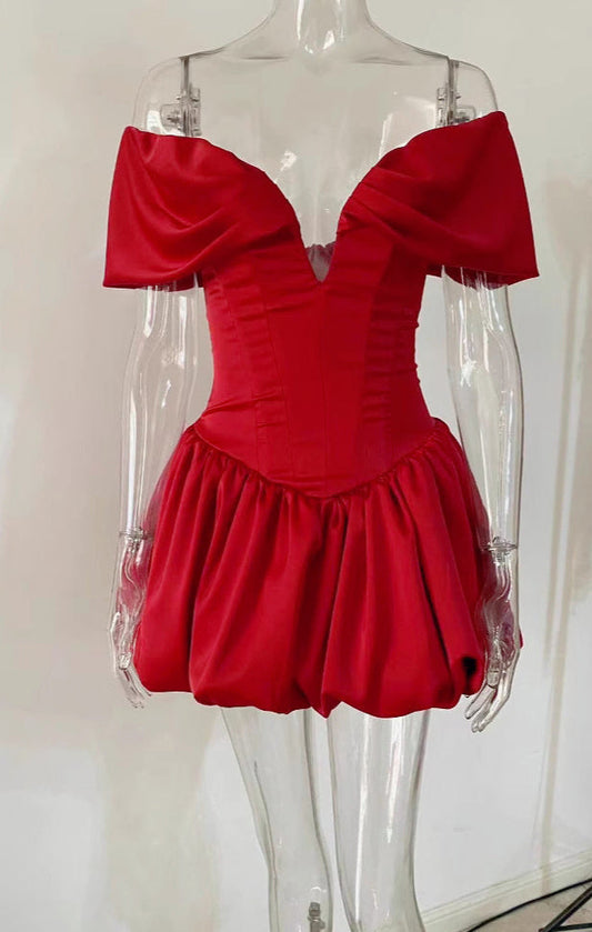 V-neck Fishbone Bodycon Mini Dress Party Outfit