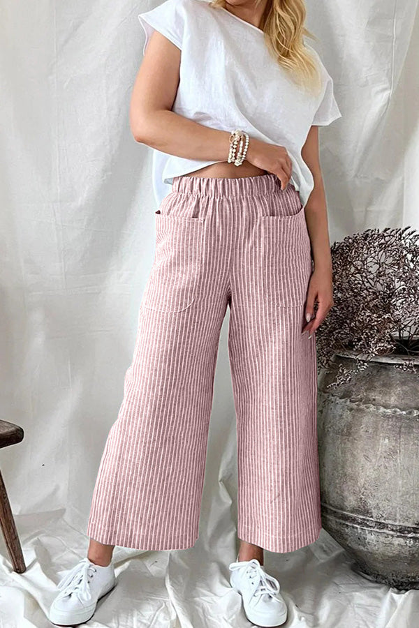 Cotton Linen Loose Straight Leg Pants Clothes