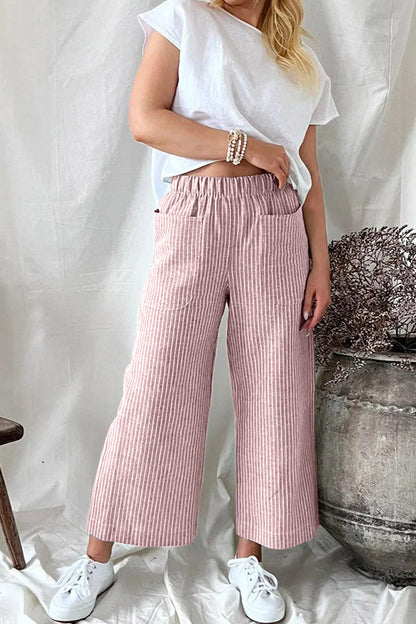 Cotton Linen Loose Straight Leg Pants Clothes