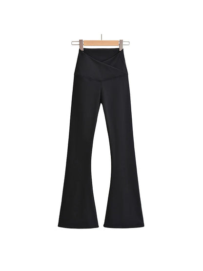 Fall Outfits Skinny Yoga Pants Flare Leggings Korean Style Yoga Pants Flare Leg Black