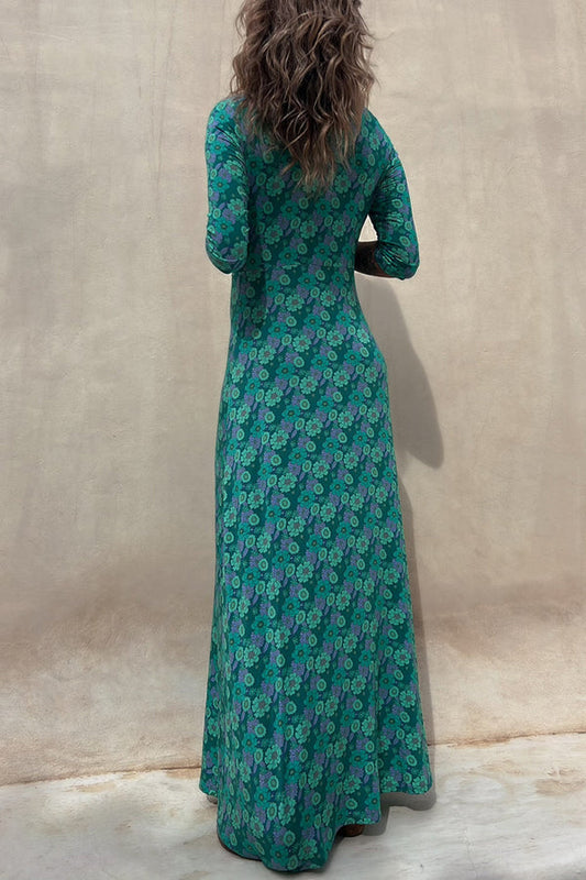 Iconic Crush Half Sleeve Elastic Maxi Dress