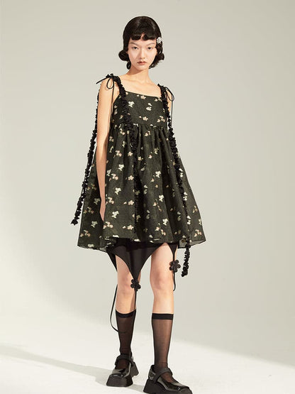 Princess Lace Jacquard Dress With Delicate Straps